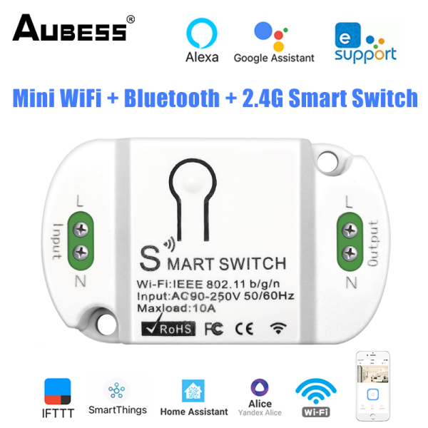 AUBESS Tuya EWeLink Mini WiFi + Bluetooth + Điều Khiển Từ Xa 2.4G Công Tắc Thông Minh Phụ Tùng Sửa Đổi Mô-đun Bật Tắt Điều Khiển Giọng Nói giá rẻ