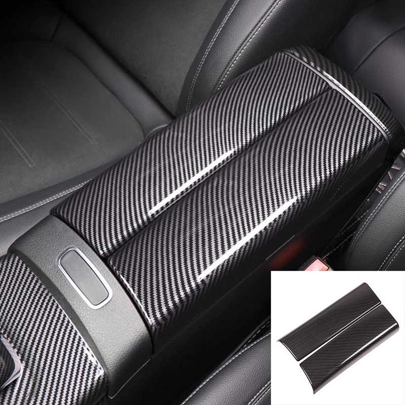 Carbon Fiber Car Central Armrest Storage Box Cover Sticker for Mercedes-Benz A-Class W177 V177 A180 A200 A220 A250
