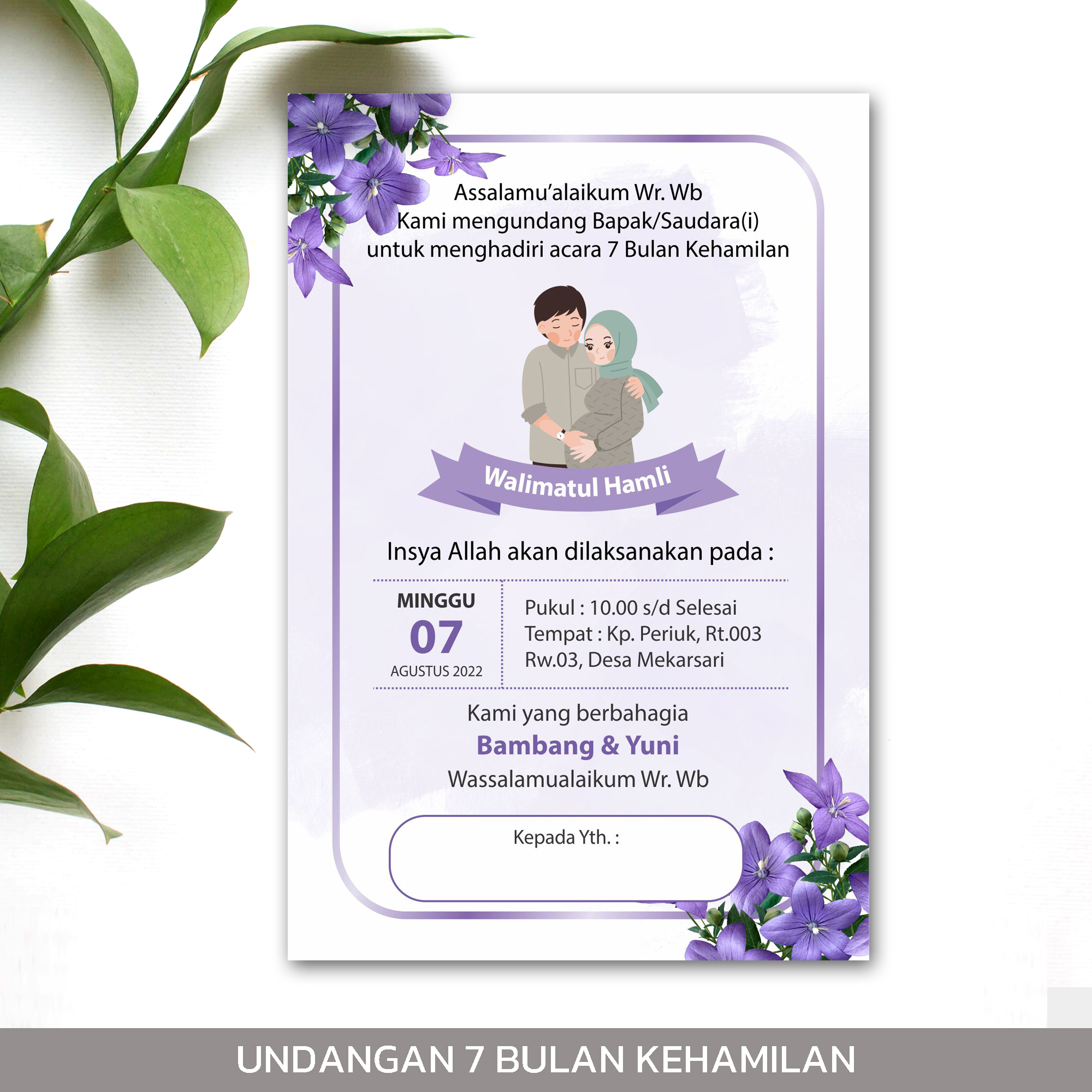 Isi 50 Undangan 7 Bulan Kehamilan │ Walimatul Hamli │ Walimatul Hamil Lazada Indonesia 0773