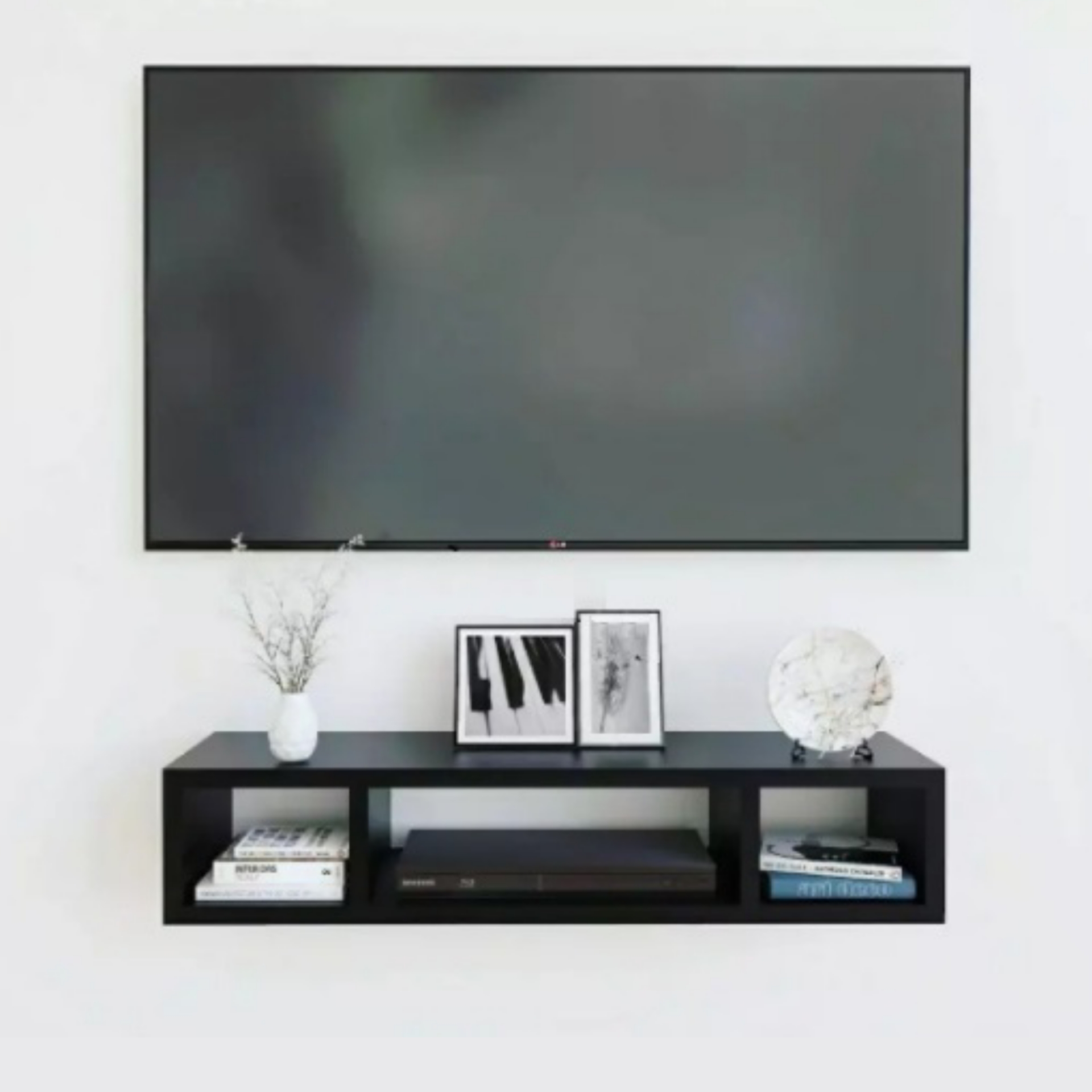 rak tv gantung minimalis modern , rak dinding masa kini ~ ad001