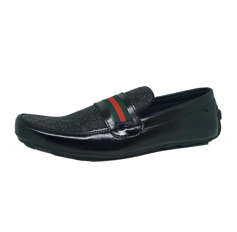 HARGA TERMURAH - Sepatu Pria Casual Formal / Loafers Pantofel Moccasin Slip-On Hitam Model Gucci / Sepatu Kerja Pesta Kantor / MALKA AC-01 Lentur