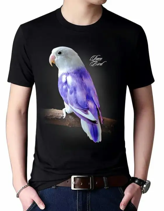 Kaos Cowok Keren Burung Lovebird Violet Lazada Indonesia