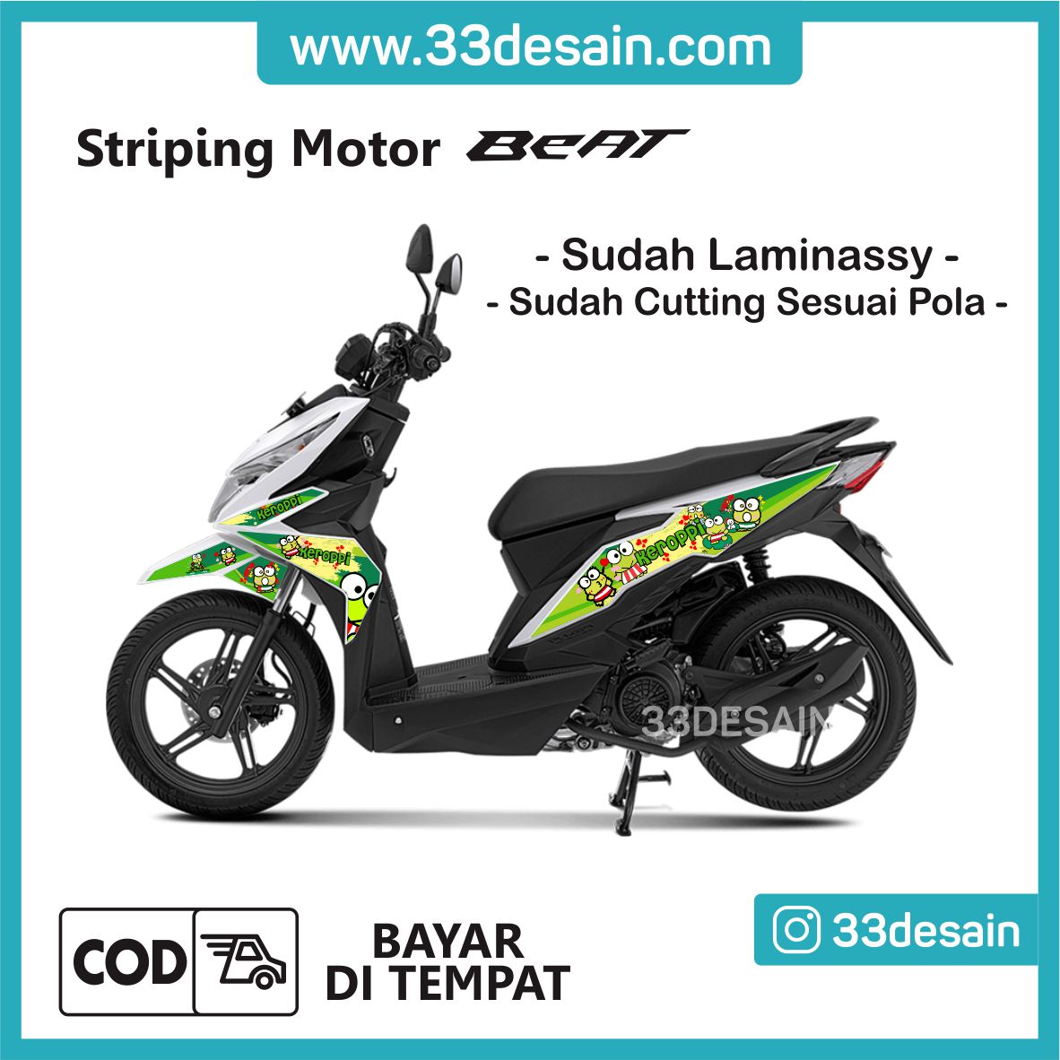 Aksesoris Stiker Motor Sticker Striping Motor Beat Esp Dan Beat Street 2016 2019 Keroppi 33Desain Lazada Indonesia