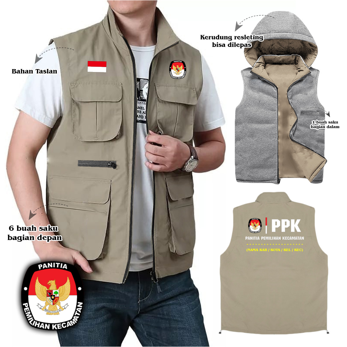 JAKET ROMPI PPK (PANITIA PEMILIHAN KECAMATAN) PEMILU 2024 TERBARU