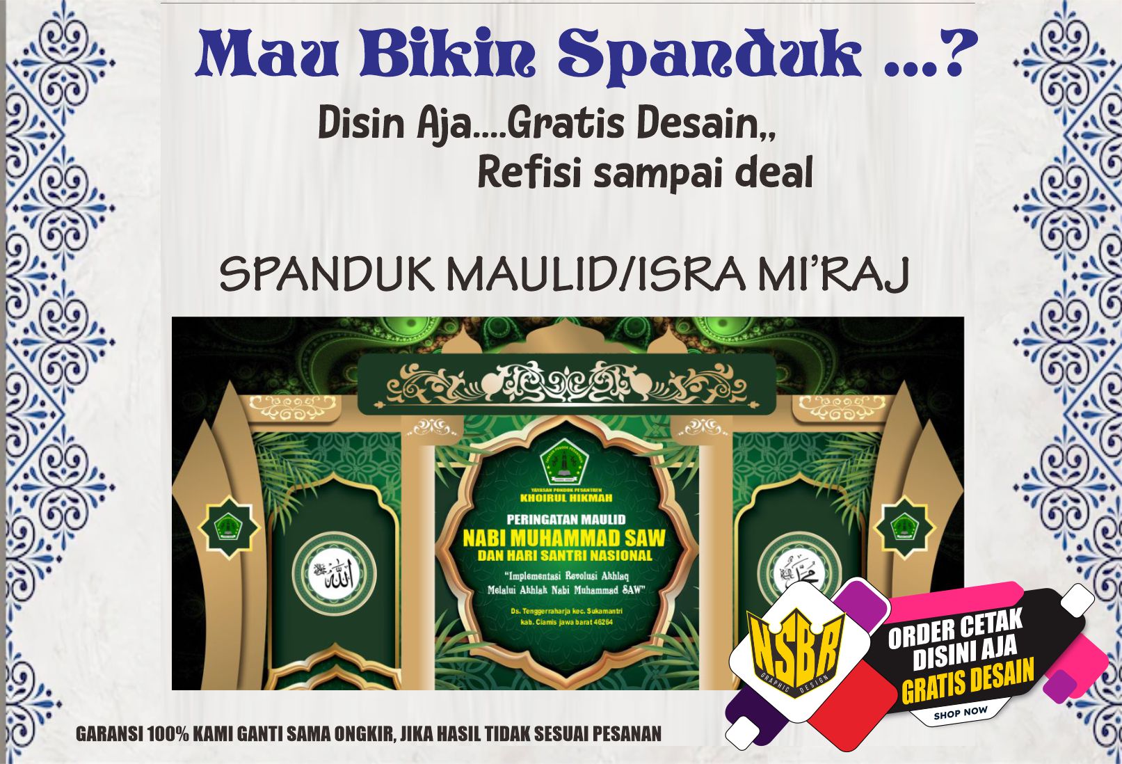 Jual Spanduk Maulid / Spanduk Isra Mi'raj / Custom | Lazada Indonesia