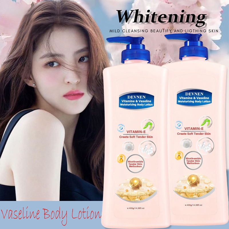 DEVNEN 400ML VASELINE Whitening Lotion/ Body Lotion untuk kulit kering