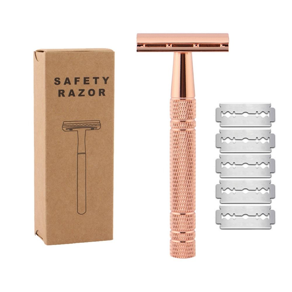 YIXINGSHOP Di động Du lịch Dụng cụ tẩy lông Nữ Tay cầm Nhẹ 5 lưỡi cạo râu Nhãn hiệu Dao Cạo Râu Dao cạo an toàn Cạo râu nam cổ điển Dao cạo hai cạnh