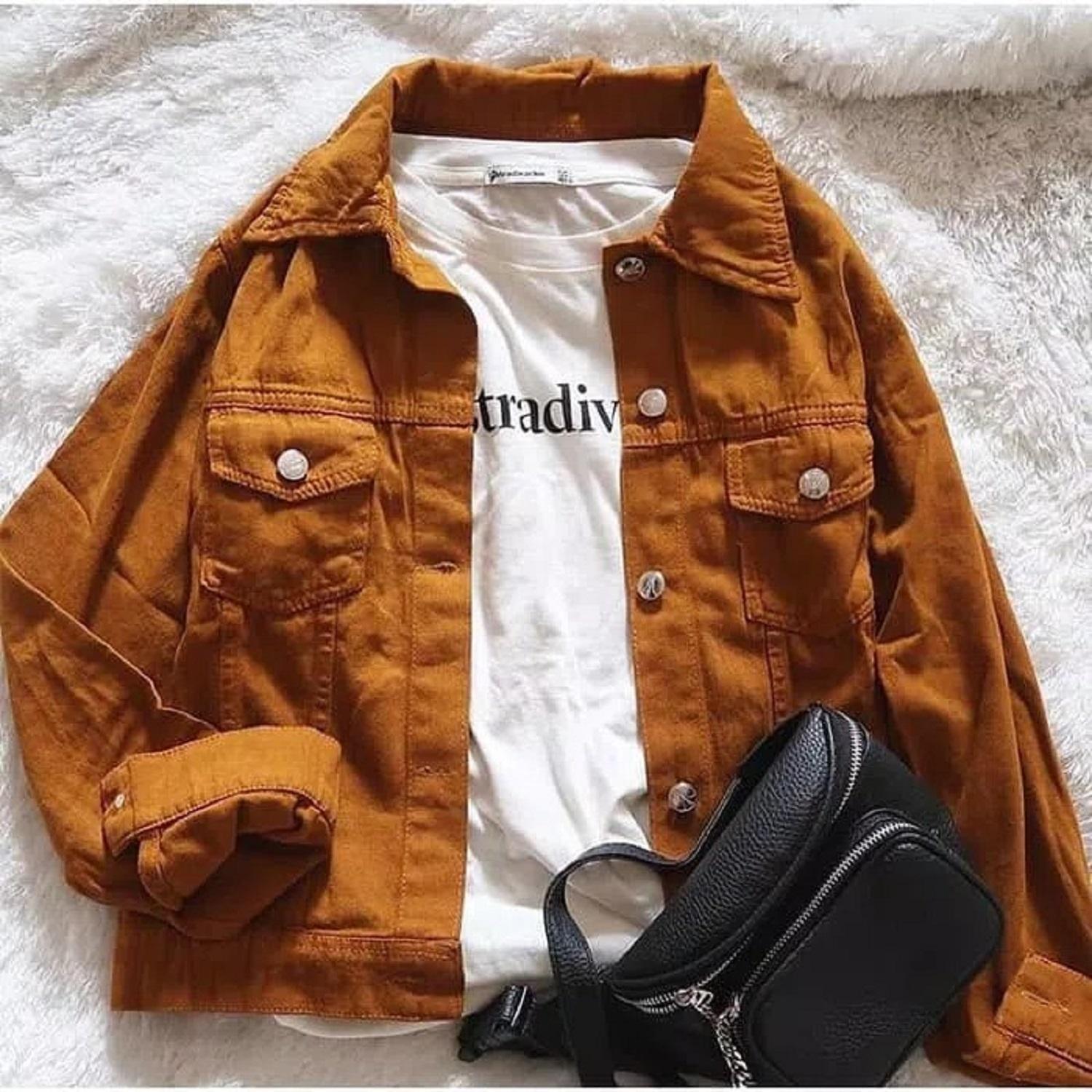 Fox- Jacket Jeans Oversize Cowo Cewe Polos/ PHOTO ASLI /Jaket Denim/ coklat Jaket Jins/ Outer Denim/ Jeans LEVIS LEPIS2/JAKET JEANS