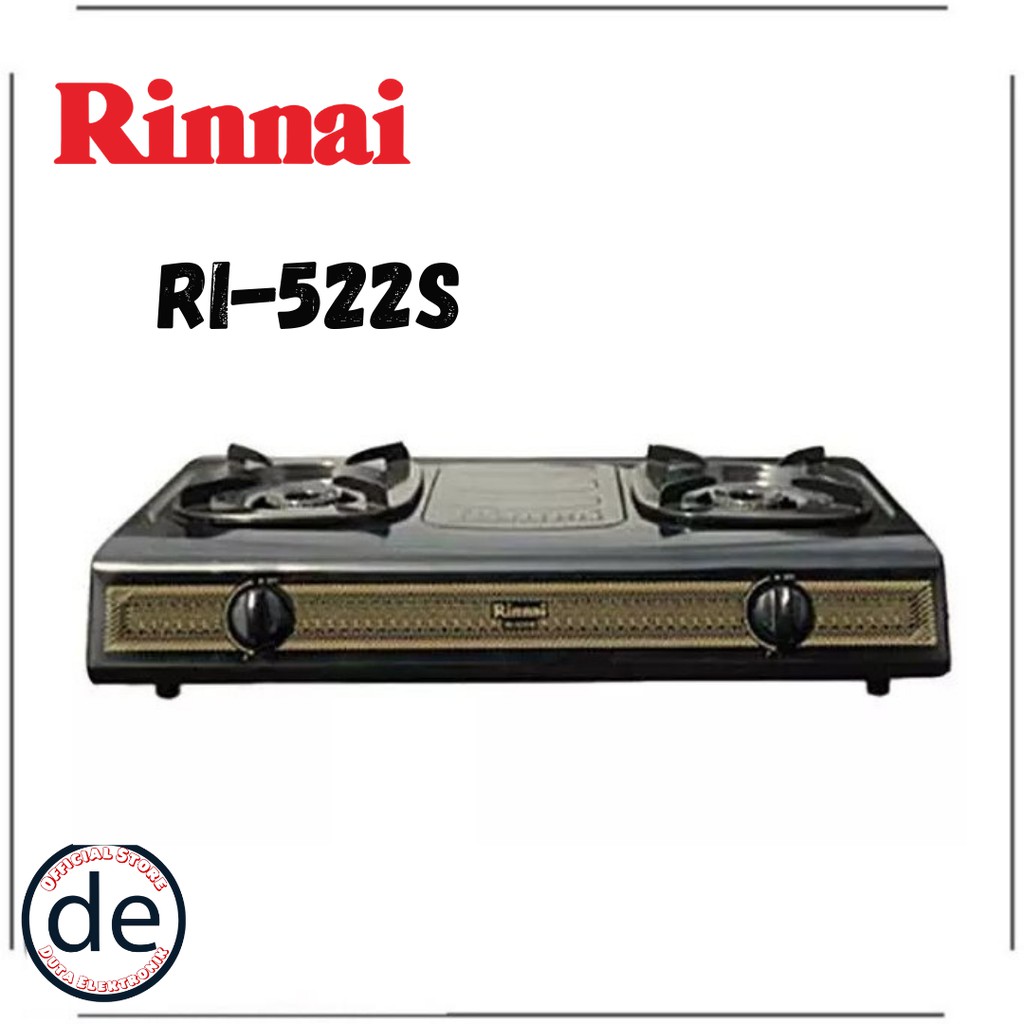 Kompor Gas Rinnai 2 Tungku RI 522 S / Kompor Rinnai RI-522S / Kompor