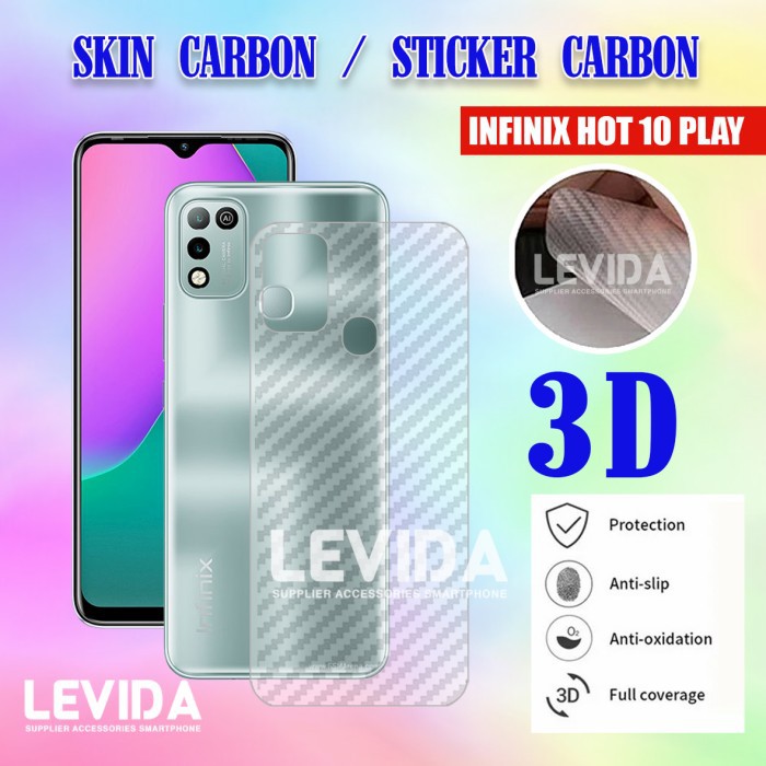 INFINIX HOT 11 PLAY SKIN CARBON PELINDUNG BELAKANG ANTIGORES BELAKANG ...