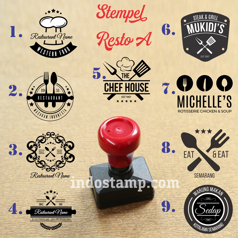 Stempel Nama Logo Makanan Restaurant Warung Kedai Cafe Kuliner Food Grabfood Gofood Flash Stamp Lazada Indonesia