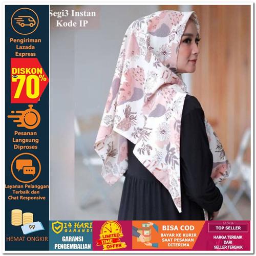 Totally Great Shop SEGITIGA INSTAN MOTIF MONALISA Hijab Jilbab Segi Empat Square Pashmina Kerudung Khimar Pesta Kondangan Nikahan Simple Pet Instan Instant Bergo Kekinian Trendy