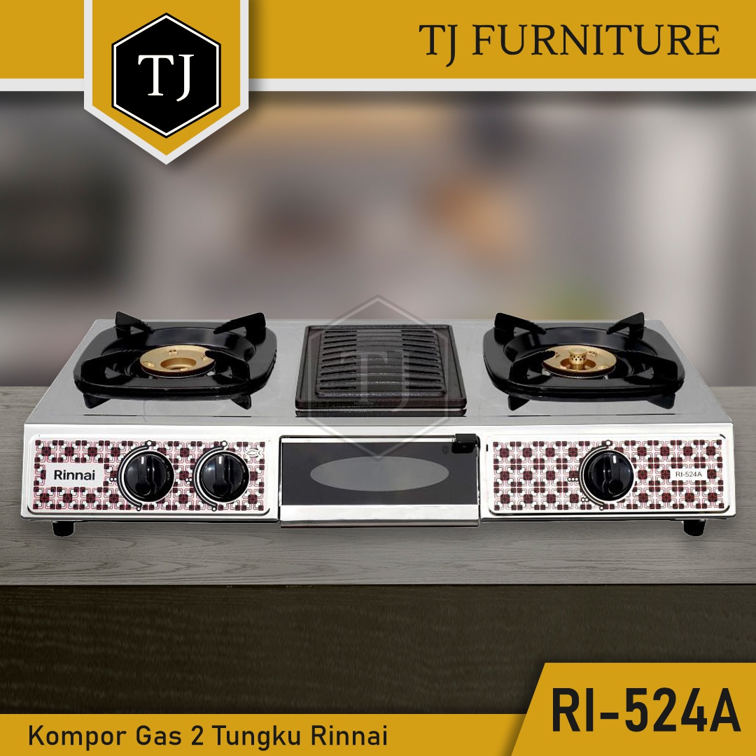 Rinnai Kompor Gas 2 Tungku Stainless Dengan Grill Panggang dan Mini Oven -  RI 524A / RI 524 A / RI524A / RI-524A | Lazada Indonesia