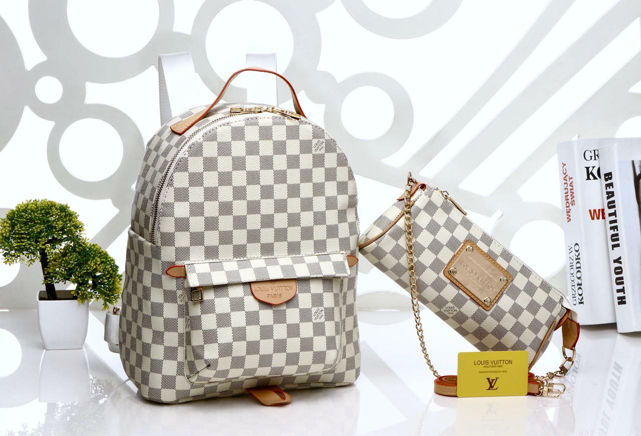 tas wanita LV Louis Vuitton Backpack ransel branded import casual simple new arrival batam murah set slimbag clutch cantik party bag