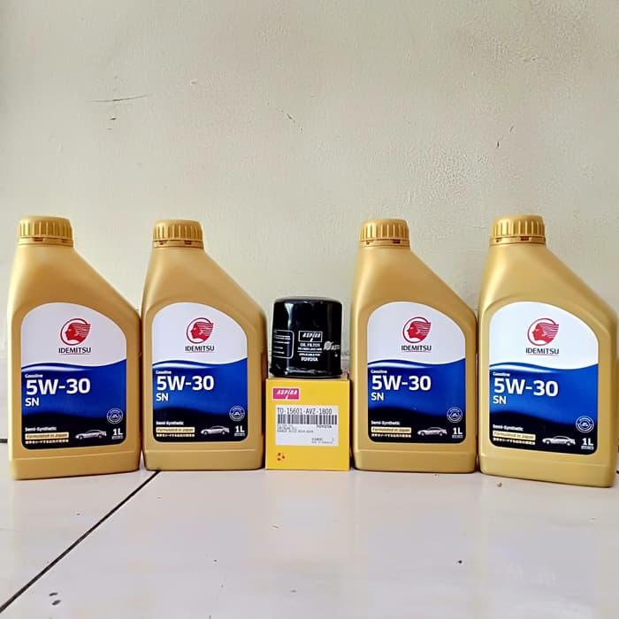 Paket Oli Mesin Mobil Idemitsu 5W-30 4 Ltr + Filter Oli Avanza/Xenia