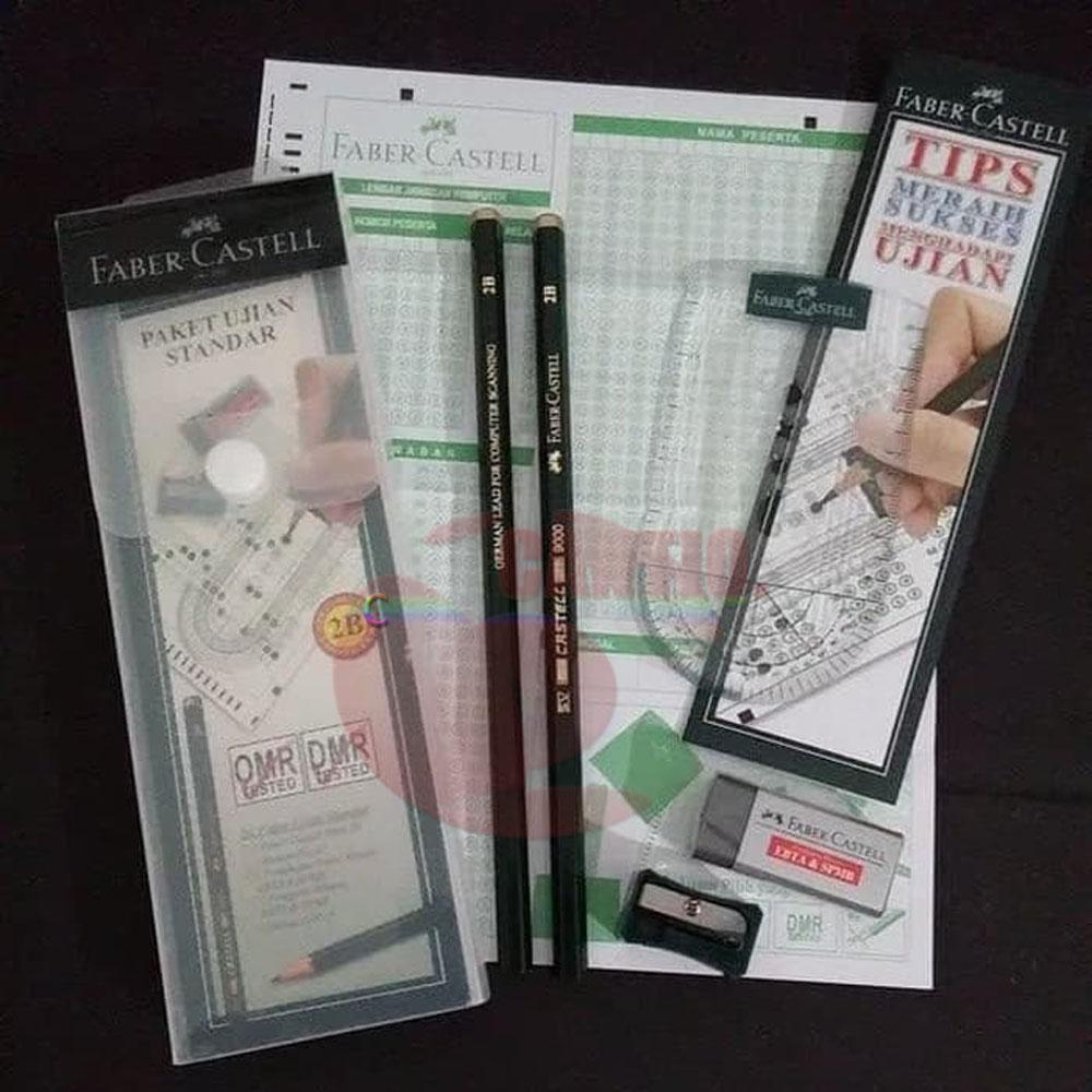 Faber Castell Paket Ujian STANDAR ( Isi Paket Sudah Termasuk Pensil 2B, Rautan , Penghapus , Penggaris , Kertas LJK )