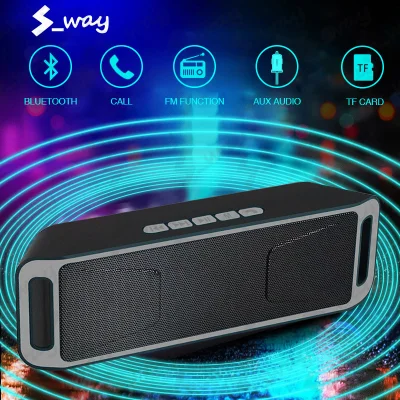 S_way Portable Outdoor Column Wireless Bluetooth Speaker Dual Horn Bass Subwoofer AUX TF Card U Disk Loudspeaker For PC Phone