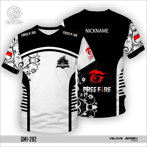 Baju/Jersey Gaming Esport Free Fire Bisa Costum design nama dan