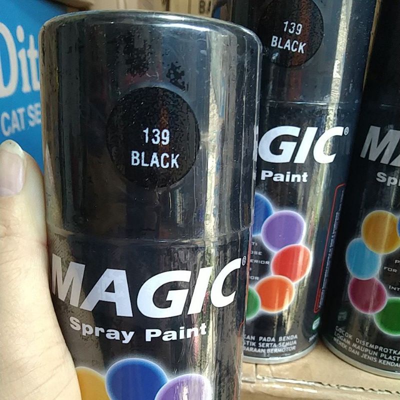 cat semprot pilok pilox magic spray paint magic black 139 300cc hitam
