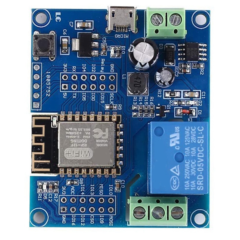 WIFI Relay Controller Module, DC 5V 8V-80V ESP8266 Wireless Controller Module ESP-12F for IOT Smart Home APP
