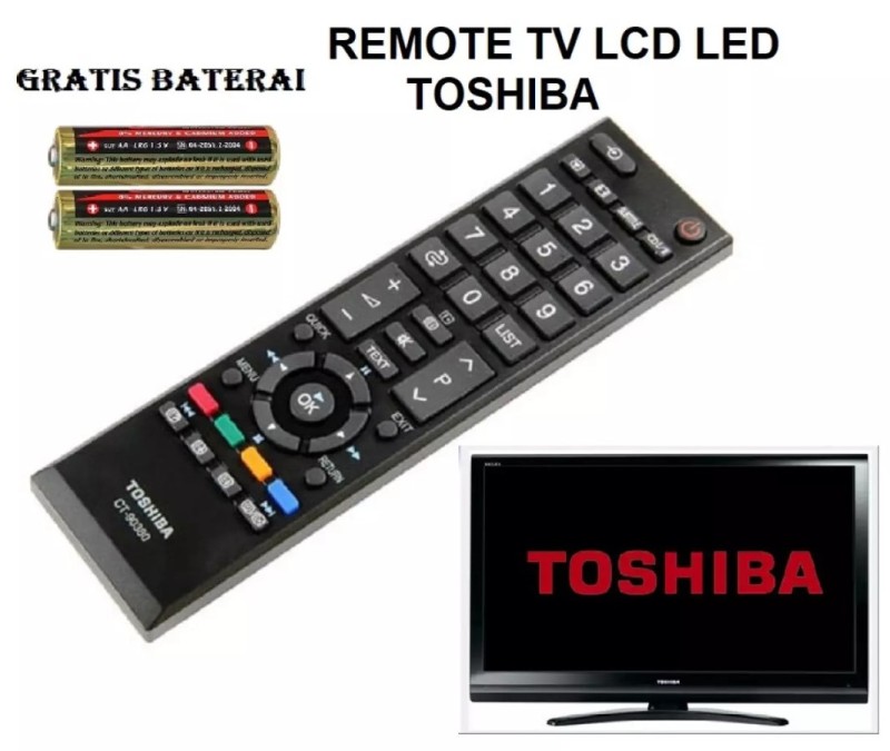 Remote TV Toshiba + Baterai / Remote Tanpa Perlu Di Seting / Siap Pakai Toshiba LED LCD Remot Control TIVI Tosiba Original Lcd Led - ARS