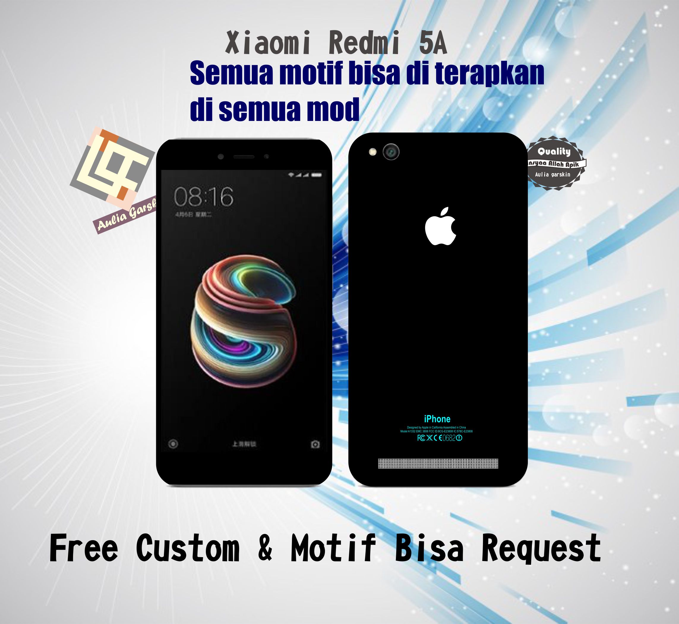 garskin xiaomi note 5a motif iphone