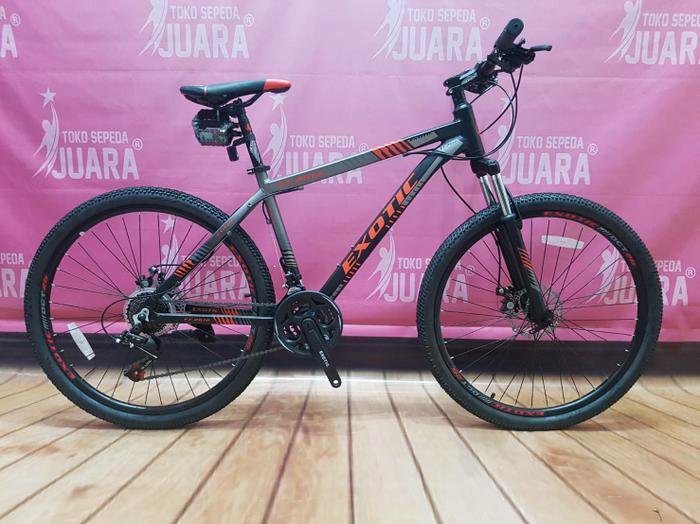 SEPEDA MTB EXOTIC 2612 ALLOY 21SPEED GUNUNG GREY/ORANGE