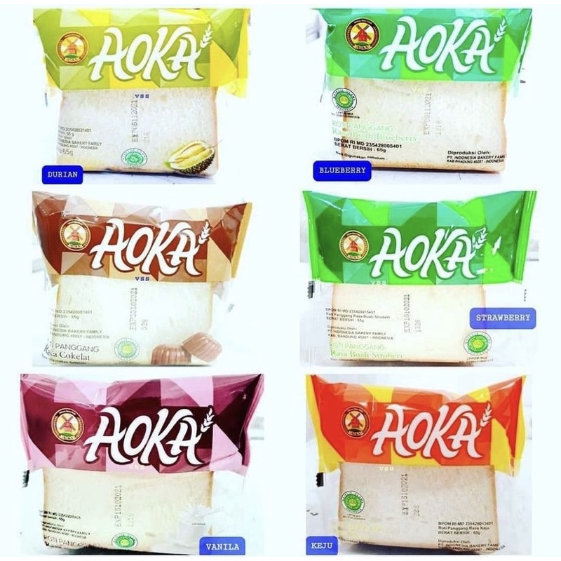 Roti Panggang Aoka 65 Gram Varian Rasa Keju Durian Cokelat | Lazada ...