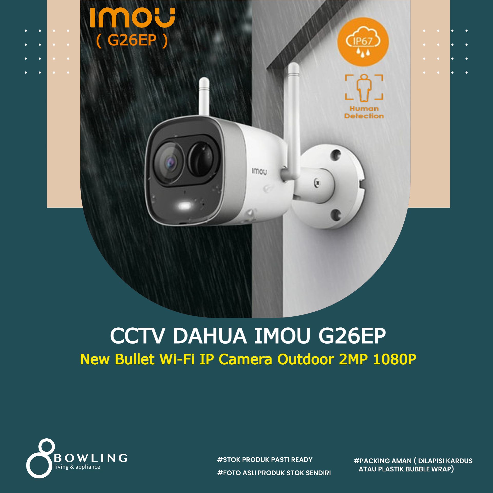CCTV DAHUA IMOU New Bullet G26EP Wifi IP Camera Outdoor 2MP Cam 1080P Lazada Indonesia