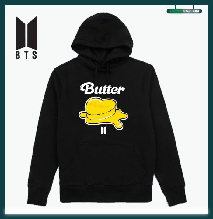 Jaket Hoodie BTS Butter logo | Lazada 