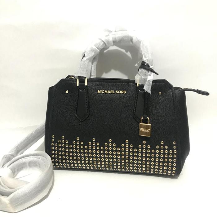 TERBARU DISKON 50% TAS MICHAEL KORS ORIGINAL - MICHAEL KORS HAYES MEDIUM MESSENGER BLACK PROMO