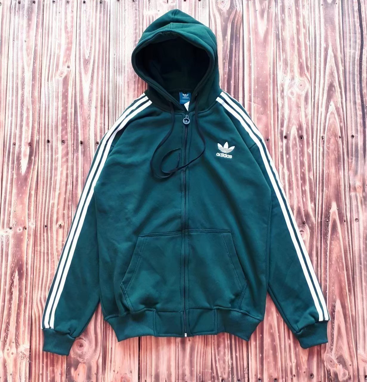 Adidas green zip up cheap jacket