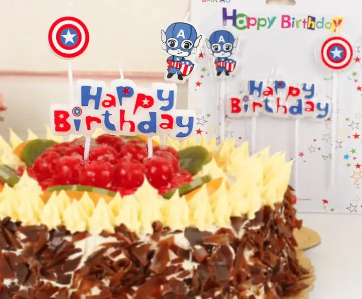 Best Seller Lilin Kue Ulang Tahun Karakter 1 Set Kapten Amerika Captain America Ovsfnxmf Lazada Indonesia