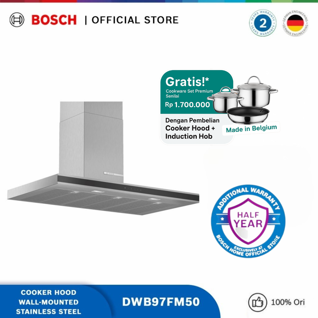 Bosch DWB97FM50 Tudung Asap/ Cooker Hood Wall-mounted Stainless Steel