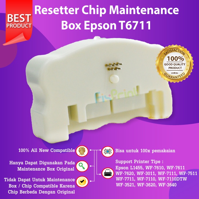 Resetter Original Maintenance Box Chip T6711 Epson L1455 Wf7611 Wf7610 Lazada Indonesia 1024