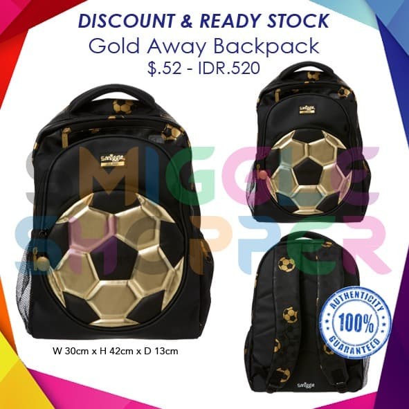 smiggle gold backpack