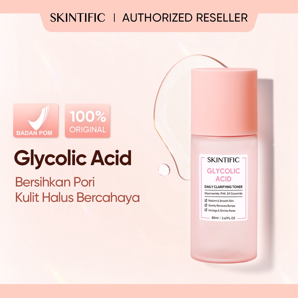 【BPOM】SKINTIFIC Discount Shop Glycolic Acid Daily Clarifying Toner 80ml