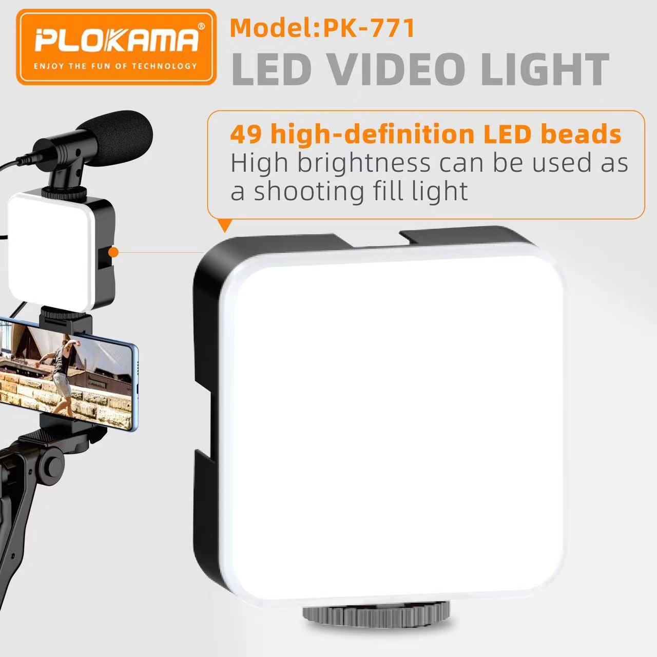 Plokama PK771 Vlogging KIT Paket Alat Vlog 5in1 AY49 LED Light Tripod Phone  Holder Microphone Remote Shutter Free Baterai - Lazada | Lazada Indonesia