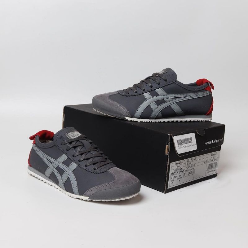 Sepatu Onitsuka Tiger Mexico 66 Leather Dark Grey Stone Lazada