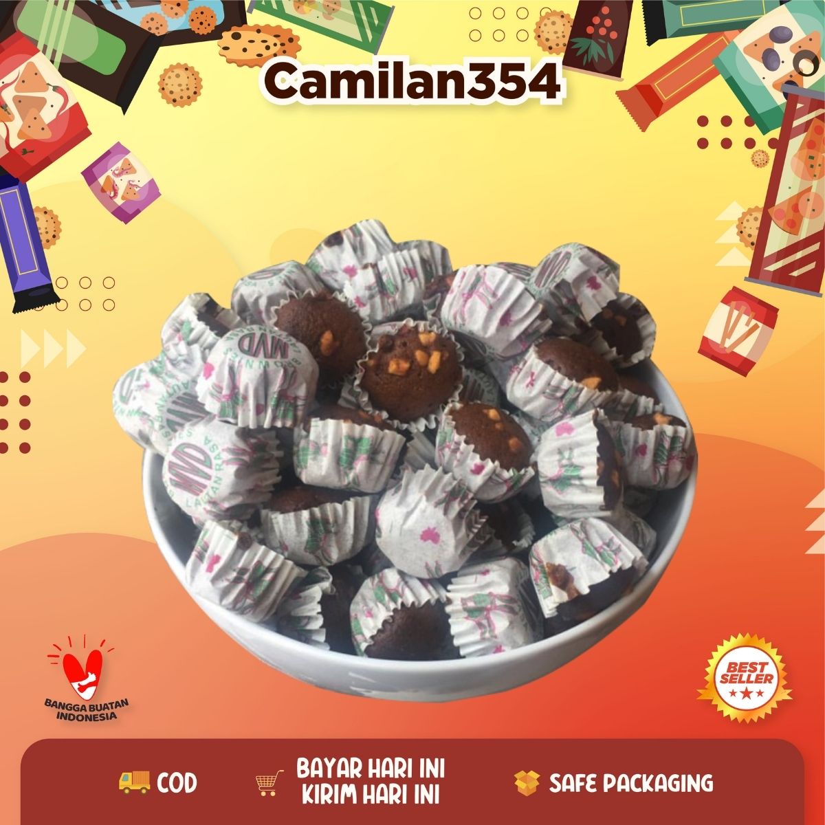Brownis Kering Mini Rasa Coklat - 250gr / Brownies Bronis Kue Bolu ...