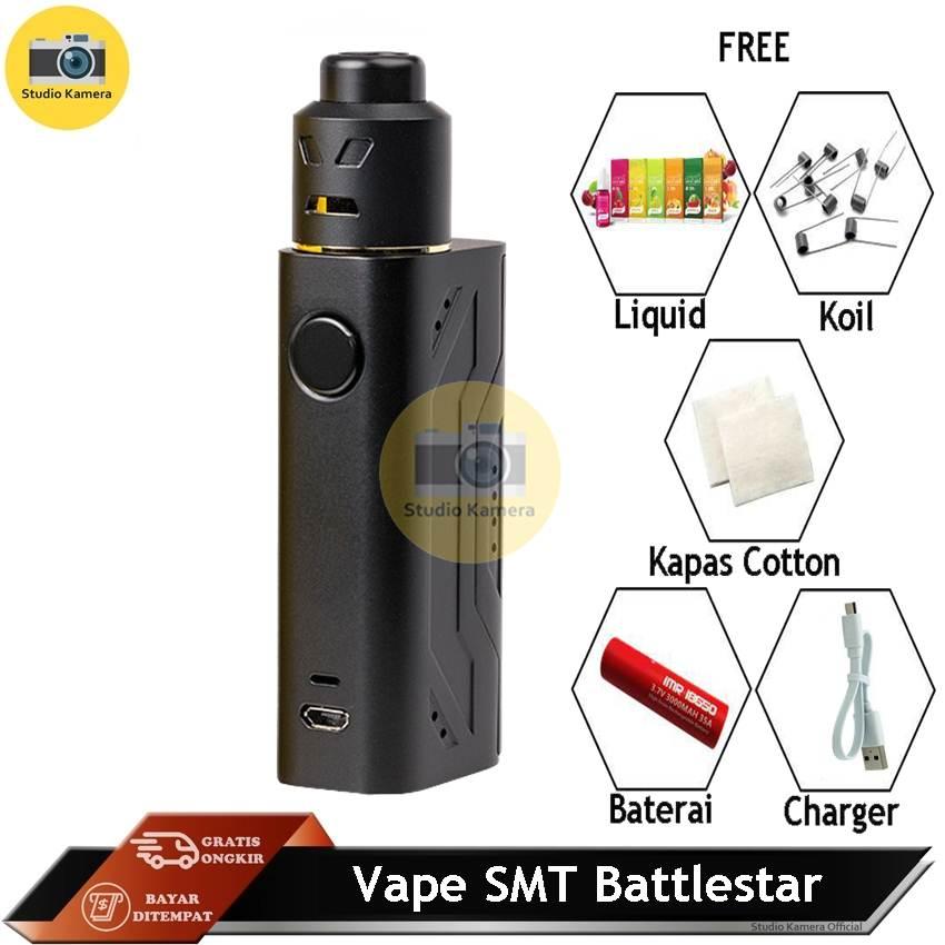 Studio Kamera - Paket Siap Ngebul Vape Murah IV SMT Battlestar NANO Kit 80W Rokok Elektrik Vape + Free Coil Baterai Liquid Kapas dan Kabel USB - Hitam Studio Kamera - Paket Siap Ngebul Vape Murah IV SMT Battlestar NANO Kit 80W Rokok Elektrik Vape + Free Coil Baterai Liquid Kapas dan Kabel USB - Hitam
