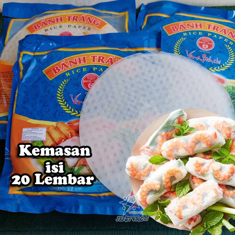 Rice Paper Roll 20 Lembar Kulit Lumpia Bening Vietnam Banh Trang