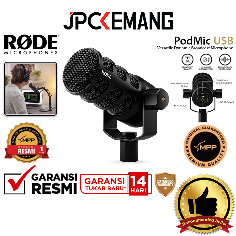 Rode PodMic USB Versatile Dynamic Broadcast Microphone Pod Mic JPC