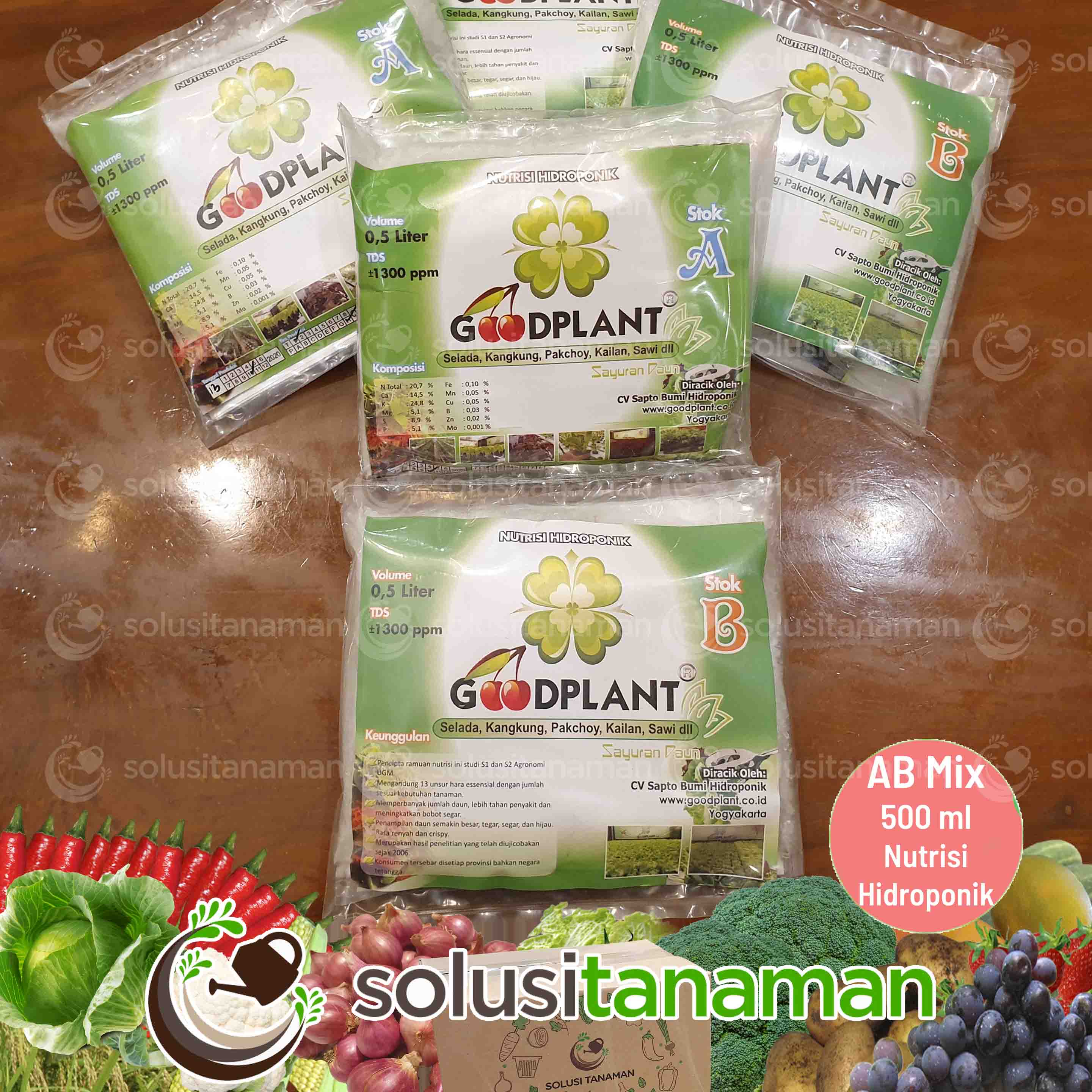 Pupuk AB Mix Nutrisi Tanaman Hidroponik ABMix Sayur Sayuran Daun 500 ml