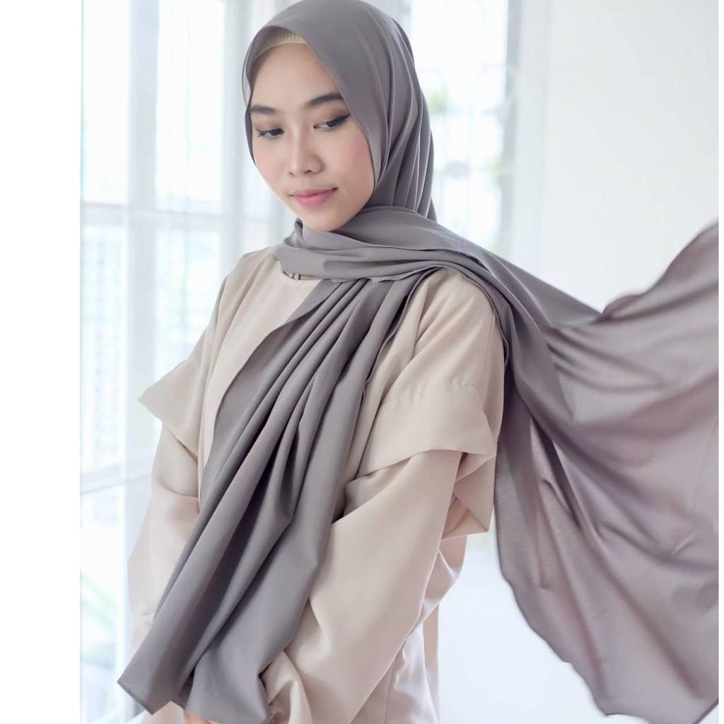 POLARIS - Hijab Polos Pashmina Diamond Crepe / Sabyan Ukuran 150cm x 75cm / Jilbab Premium / Kerudung / Scarf Wanita / Busana Muslim / Aksesoris Hijab