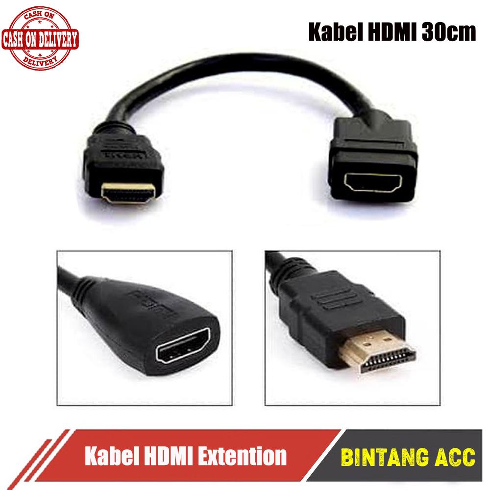 Kabel Sambungan Hdmi 30CM Male To Female Extensen Menyambungkan DVD PC Laptop komputer anycast dongle Extention Extension Extender perpanjang