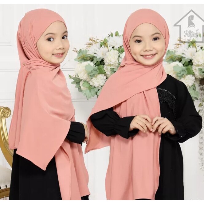 [ Hijabasket ] pashmina instan anak 1 - 7 tahun - pashmina anak karet instan by antika collection | Kualitas Premium