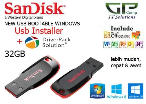Produk Usb Flashdisk Bootable Windows 32gb Dilengkapi Driver Pack 2017 Limited Lazada Indonesia