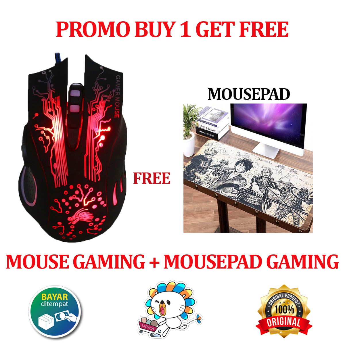 COD PAKET MURAH COD MOUSE GAMING X13 GRATIS MOUSEPAD BANTAL/ MOUSE GAMING TERBAIK dan TERMURAH