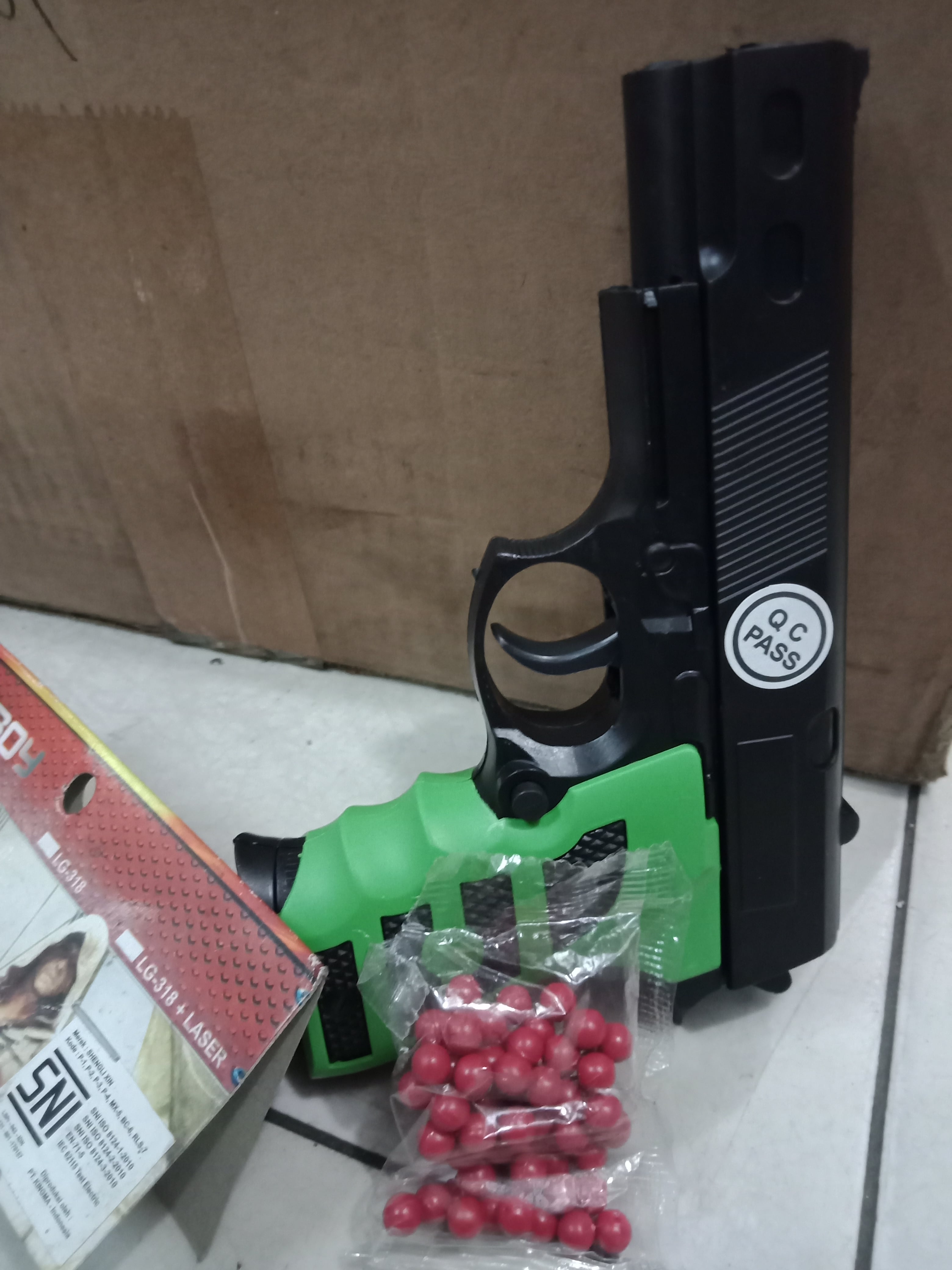  Get 45 Airsoft Gun Pistol Mainan  Besi Peluru Plastik 